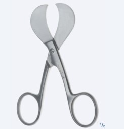 Ножиці, хірургічні, "USA Modell", для розрізання пуповини, тупокінцеві, загальна довжина 105 мм, 4 1/8"